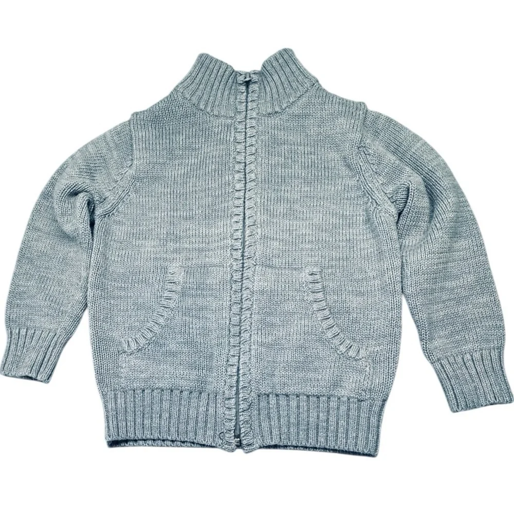 OLD NAVY Gray Knit Zip-Up Cardigan (Size 4T)